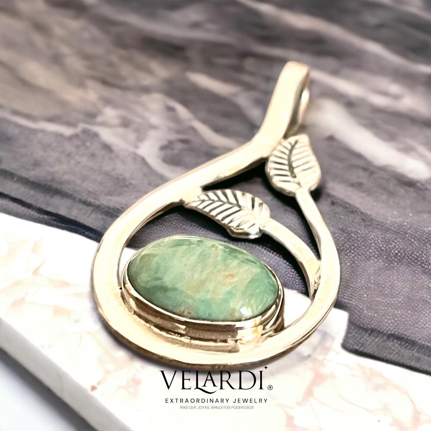 Colgante de Variscita Australiana Plata 925 - Joyas Velardi