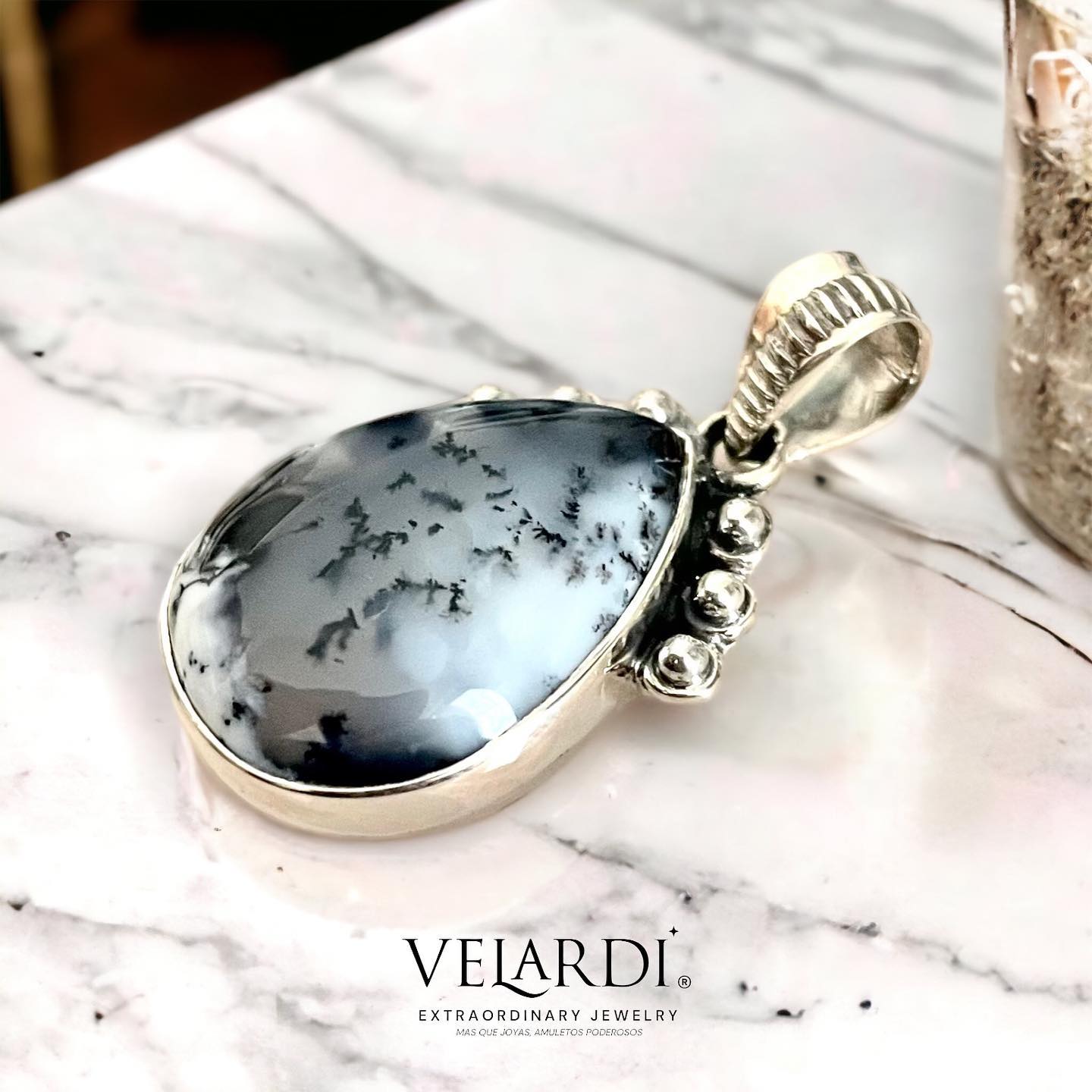 Colgante Ópalo Dendrítico (Merlinita) de Turquía - Joyas Velardi