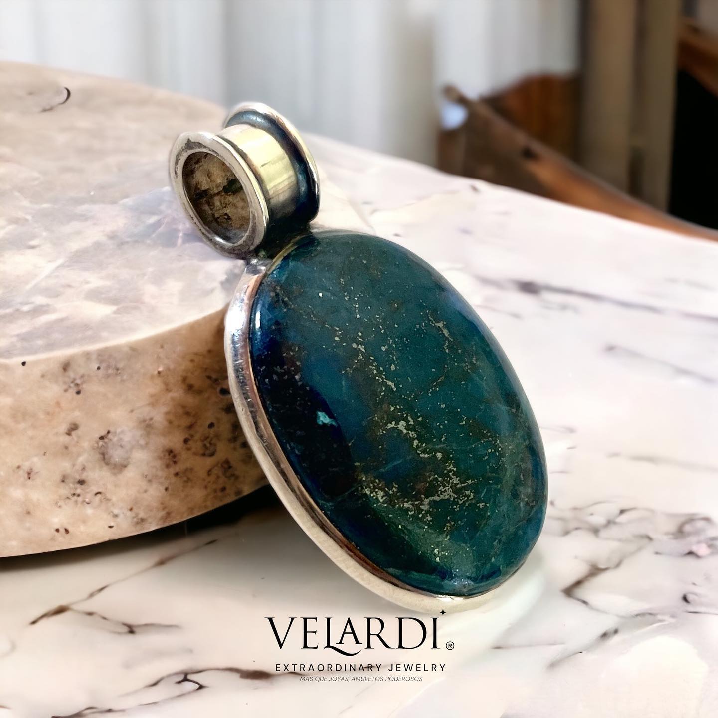 Colgante Themis – Shattuckita Premium de EE.UU. en Plata 925 - Joyas Velardi