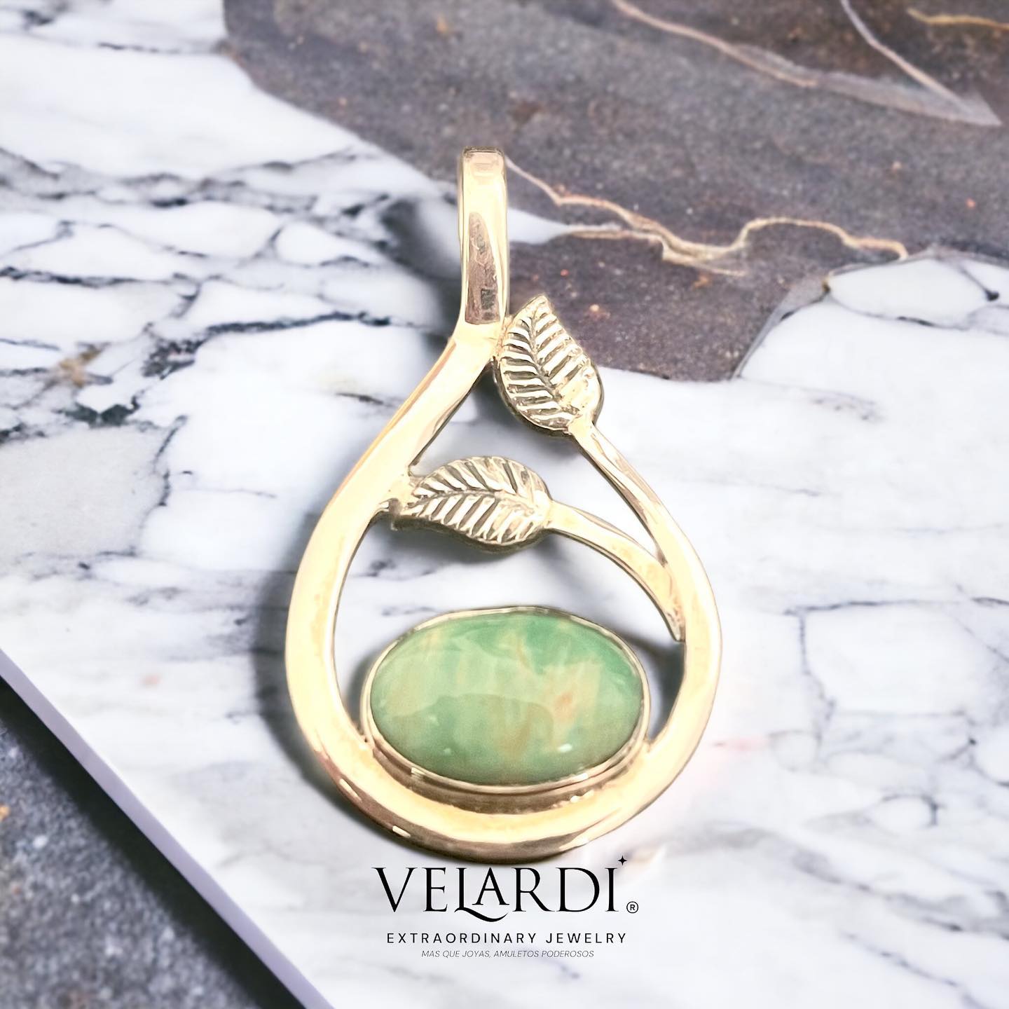 Colgante de Variscita Australiana Plata 925 - Joyas Velardi