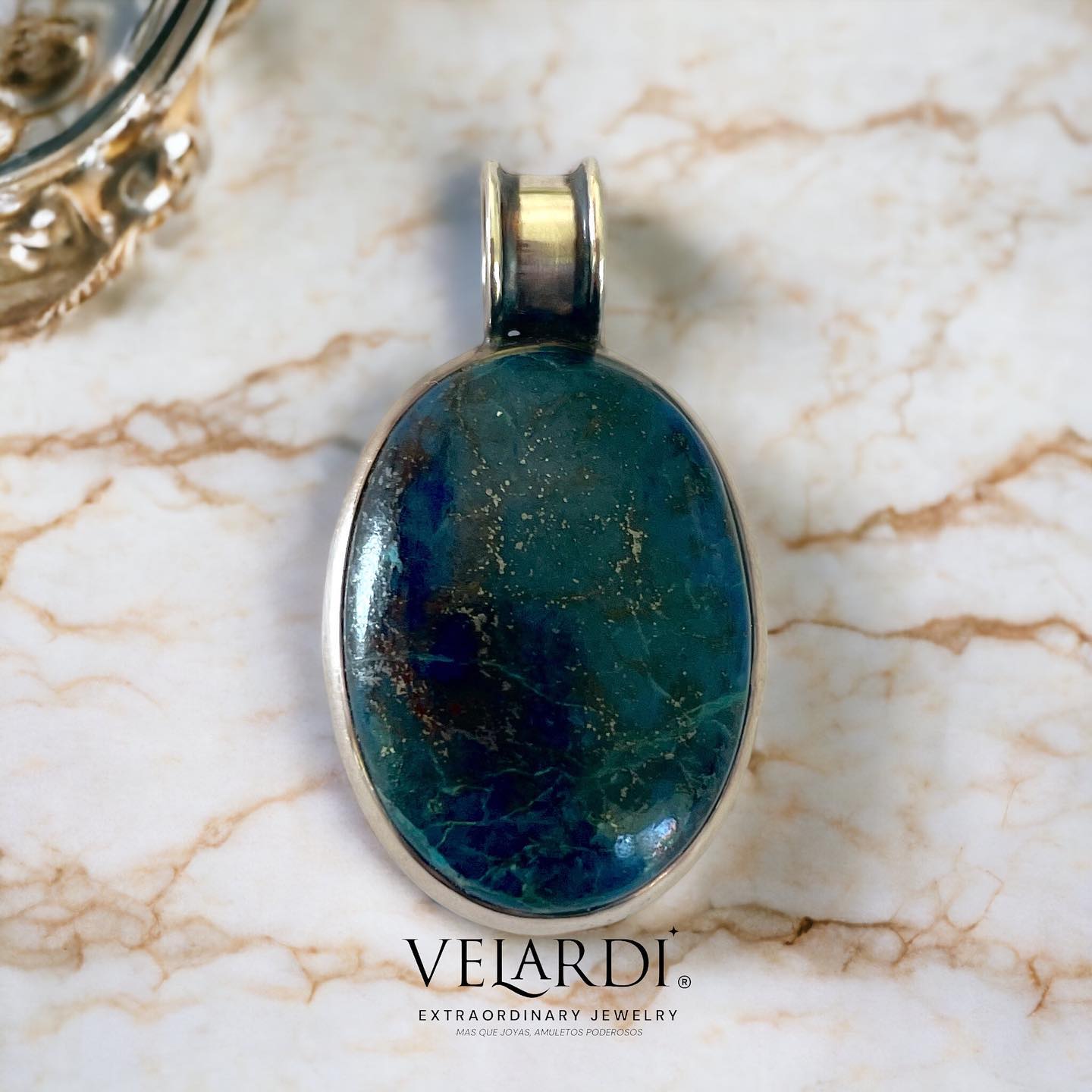 Colgante Themis – Shattuckita Premium de EE.UU. en Plata 925 - Joyas Velardi