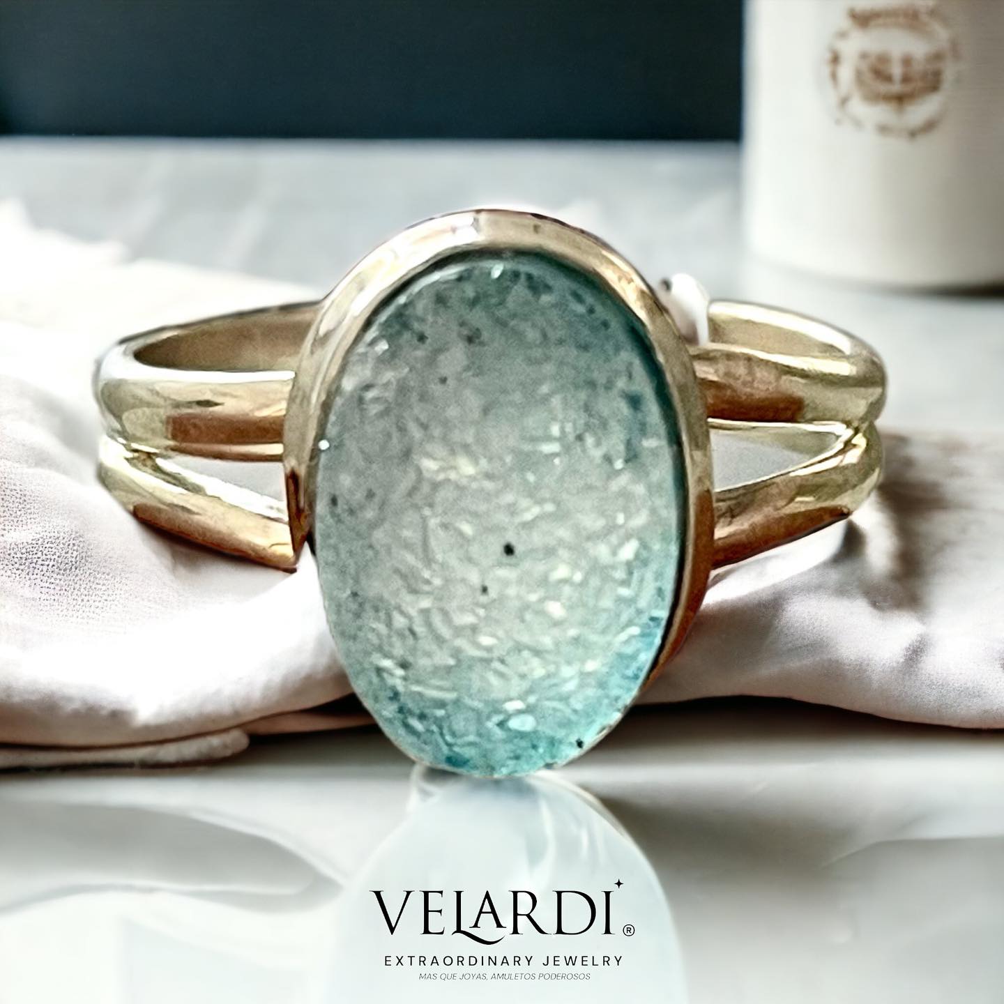 Anillo de Drusa de Titanio Azul – “Oceanis” | Plata 925 - Joyas Velardi