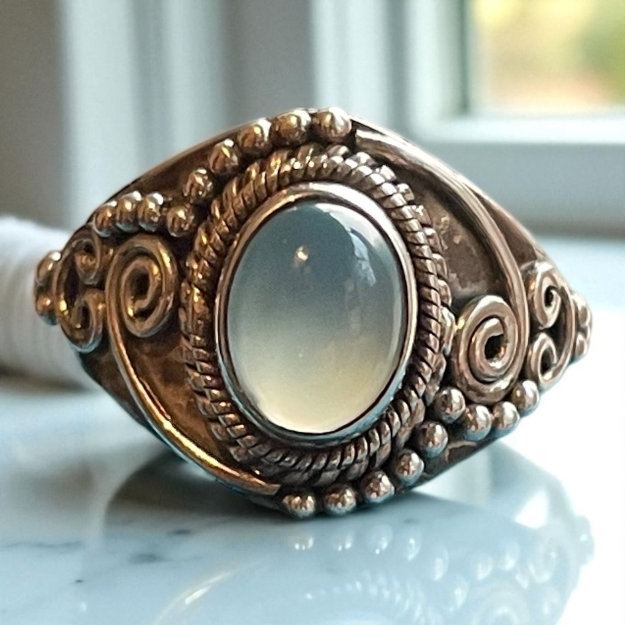 Anillo Ankara - Calcedonia de Turkia y Plata 925