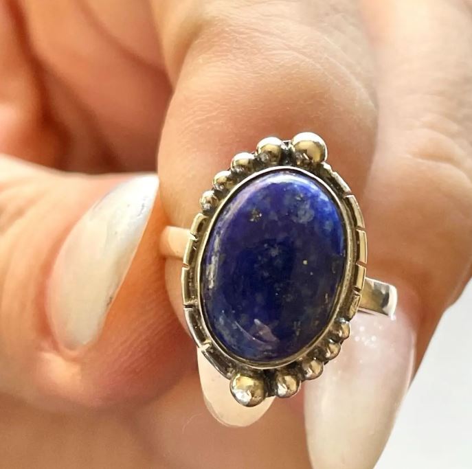 Anillo Lapislazuli de Afganistan Premium Plata - Joyas Velardi
