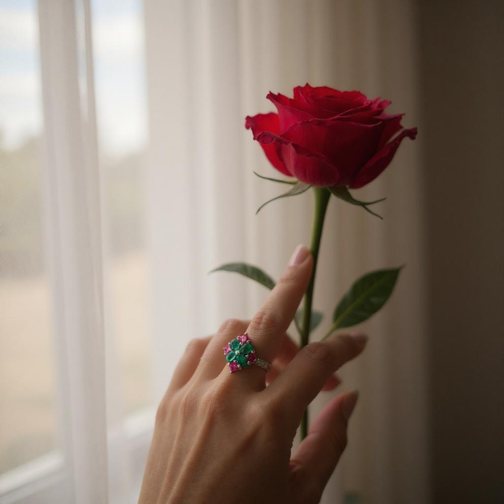 Anillo Antheia - Ónix Verde y Rubelita rosa Plata 925