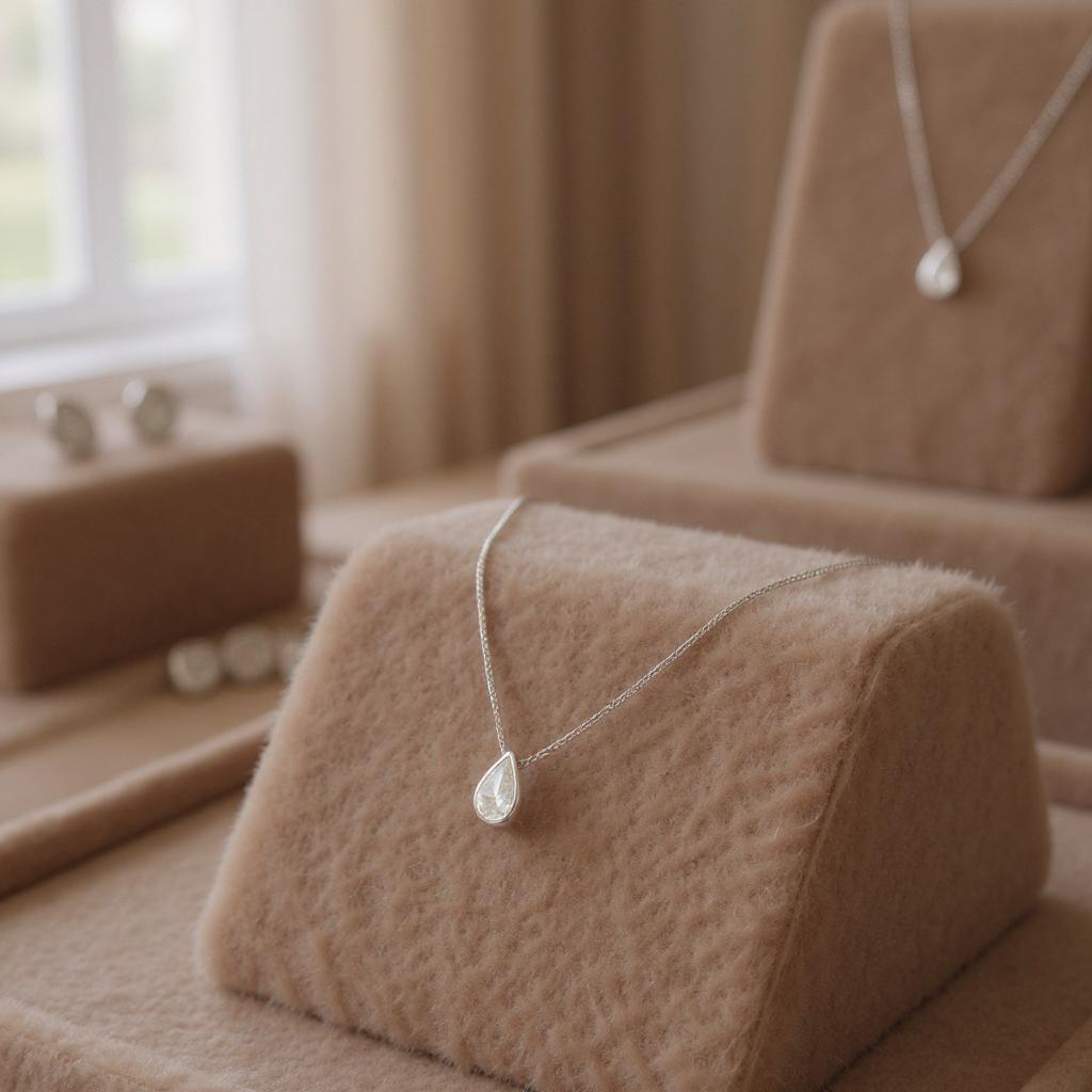 Collar Punto De Luz Swarovski Teardrop Plata 925 - Made In Italy