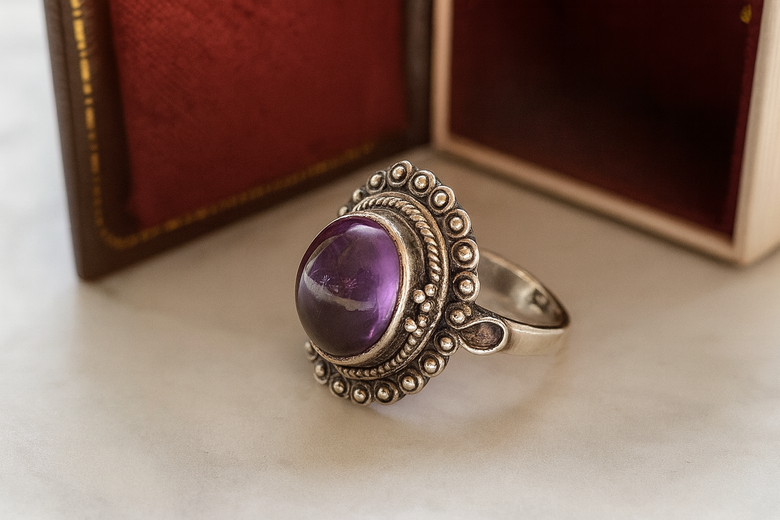 Anillo de Amatista de África Plata 925