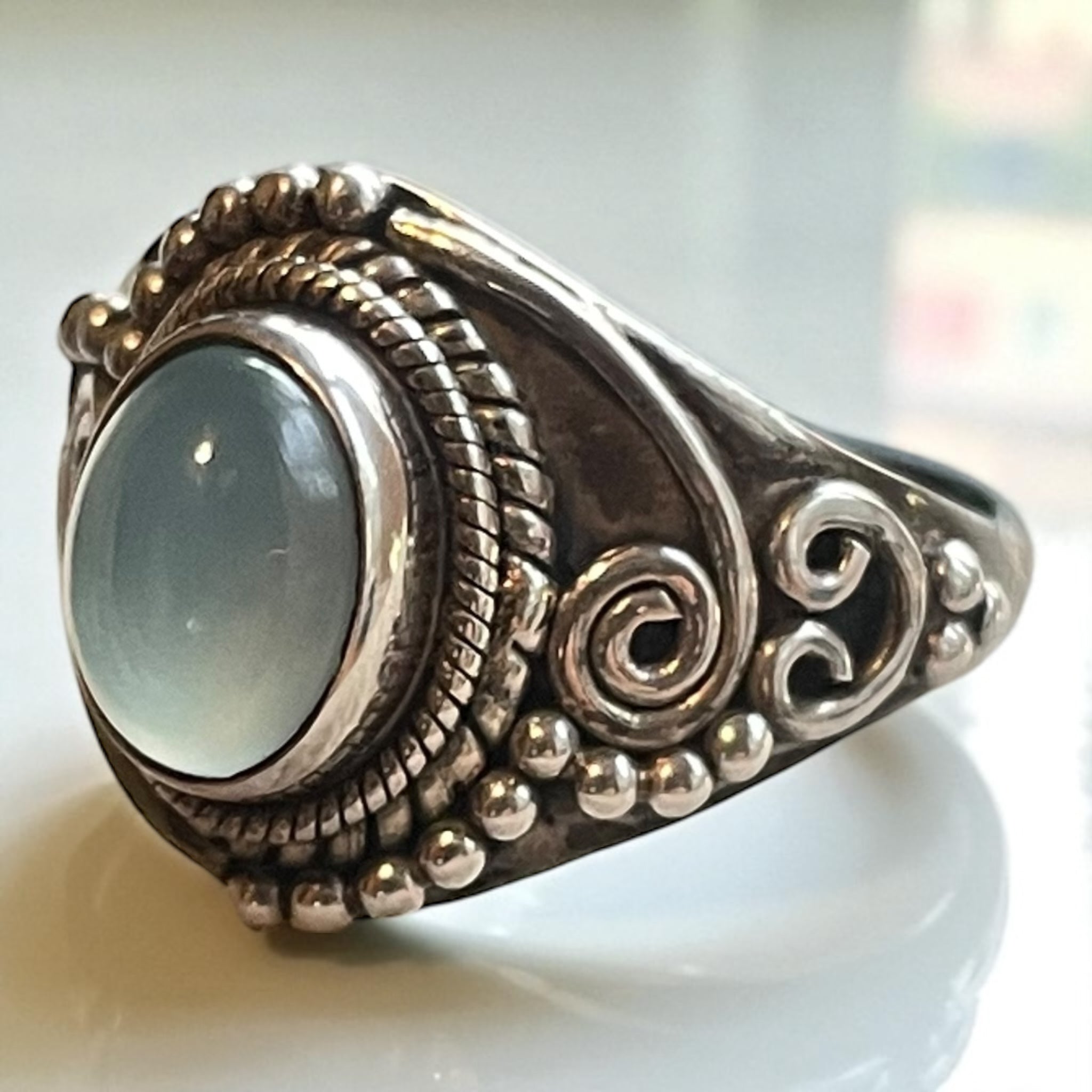 Anillo Ankara - Calcedonia de Turkia y Plata 925