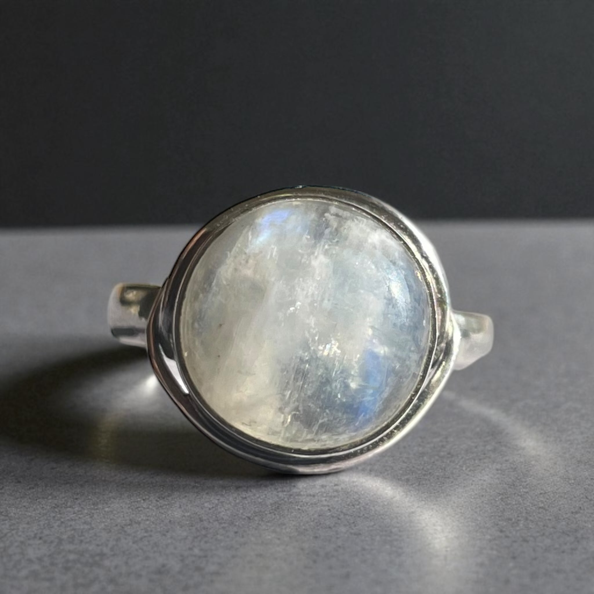 Anillo Piedra luna arcoíris de la India Plata 925 - Isil