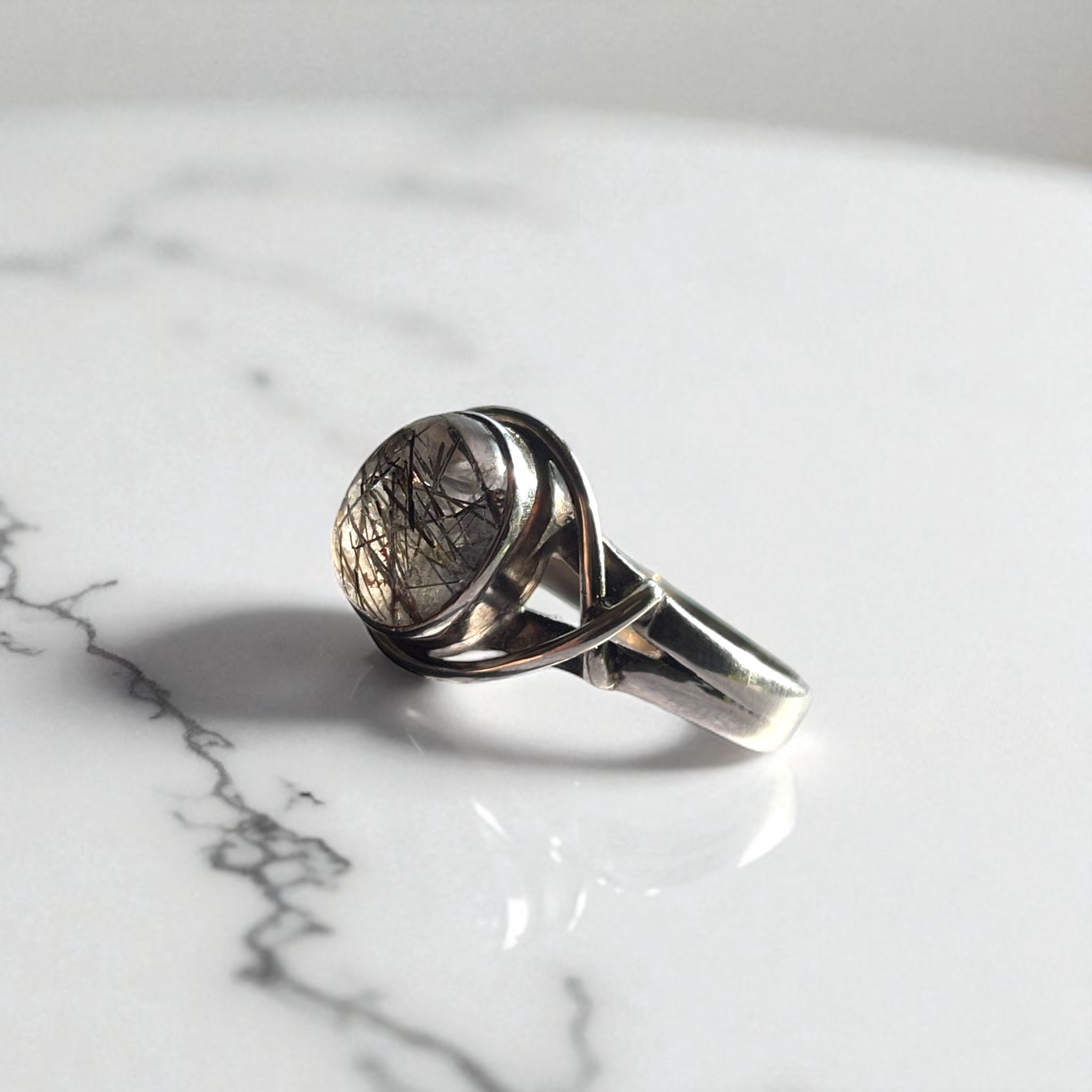 Anillo Turmalina negra en Cuarzo - Plata 925