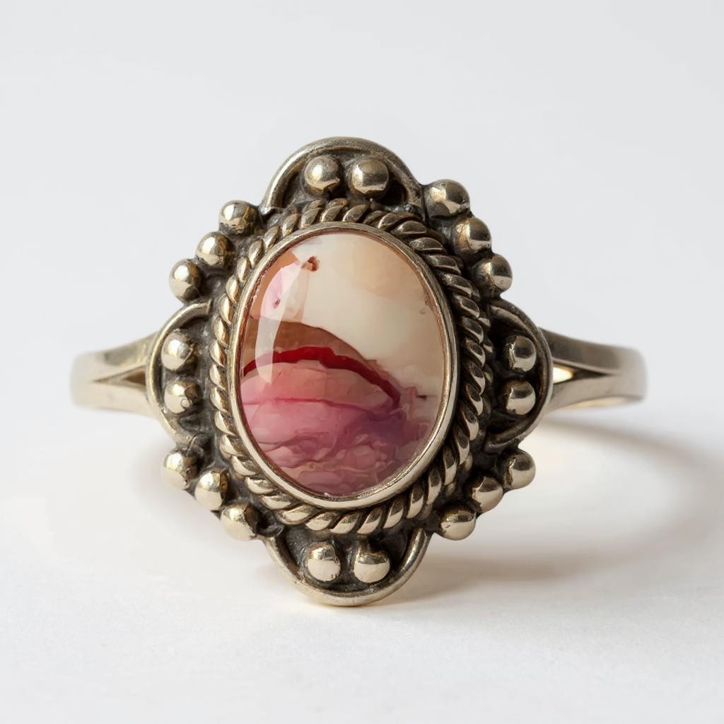 Anillo de Turquesa Pink Dahlia Kingman Plata - Joyas Velardi