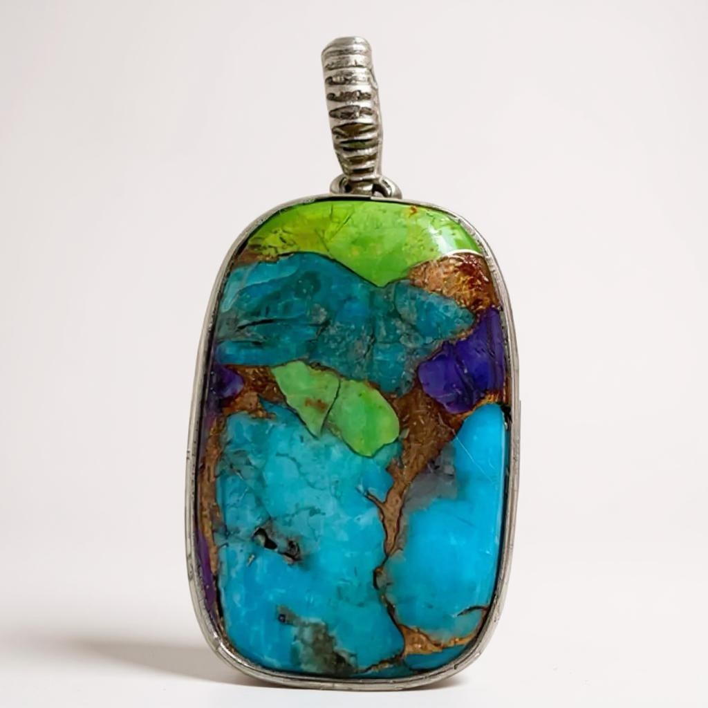 Colgante Turquesa De Arizona Plata 925 - Joyas Velardi