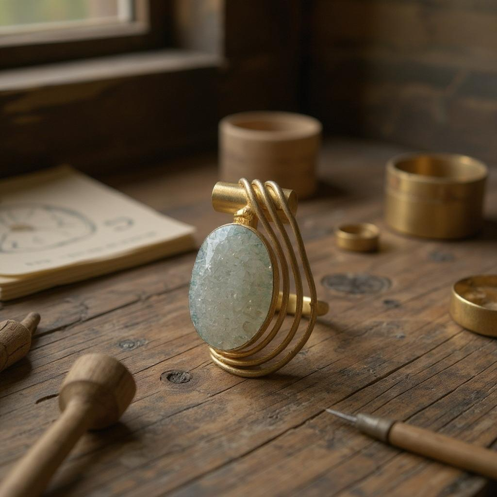 Colgante Elunëa Plata 925 | Drusa de cuarzo con titanio azul - Joyas Velardi