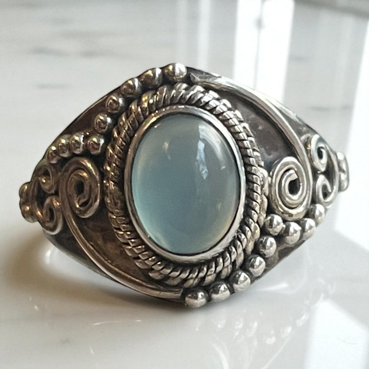 Anillo Ankara - Calcedonia de Turkia y Plata 925
