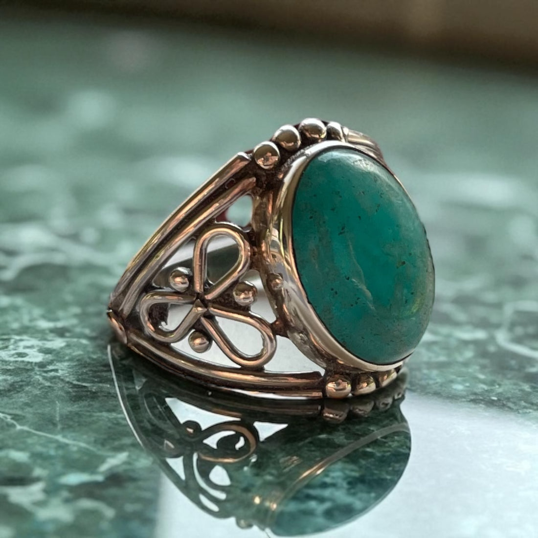 Anillo Amazonita Paraiba Plata 925 - Lily