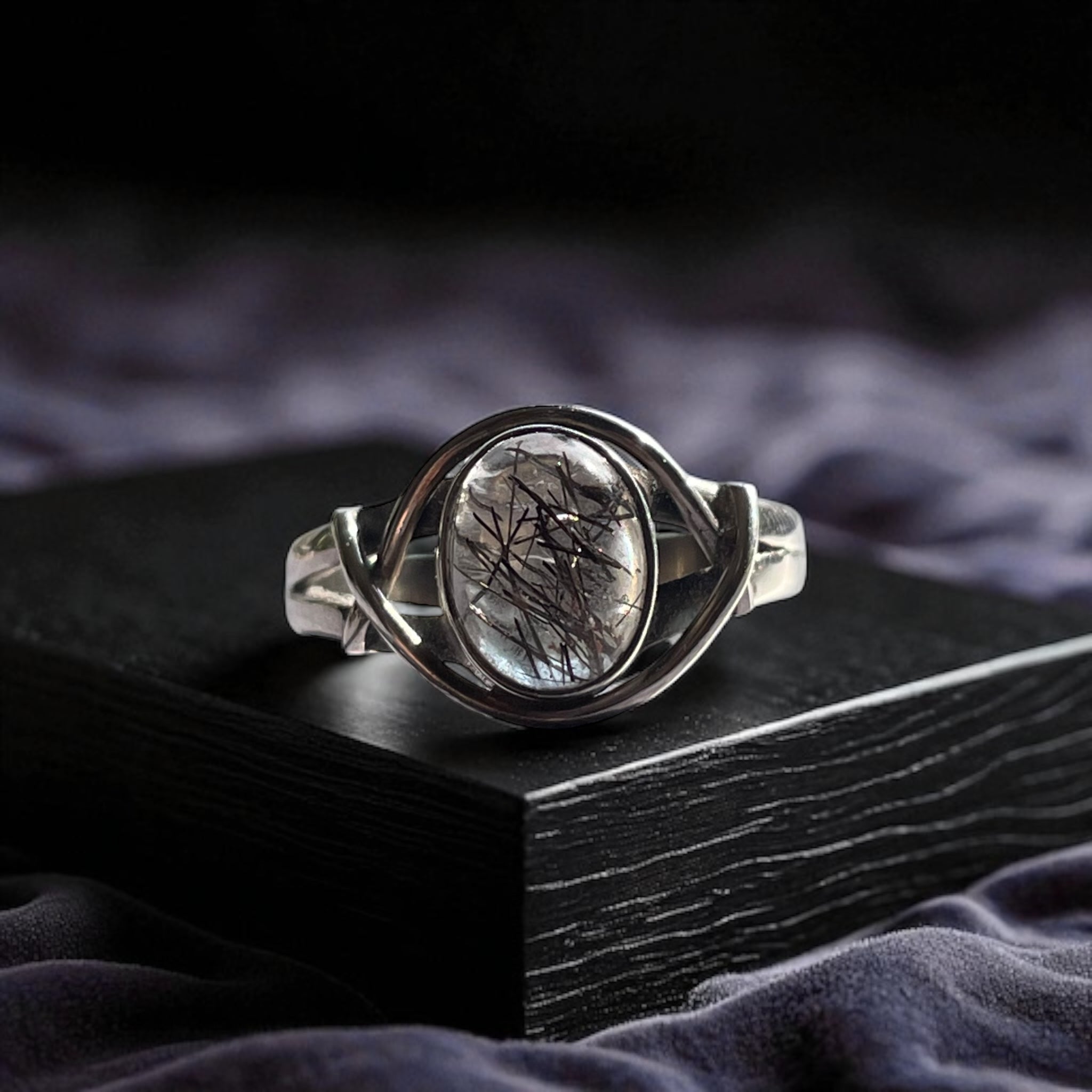 Anillo Turmalina negra en Cuarzo - Plata 925