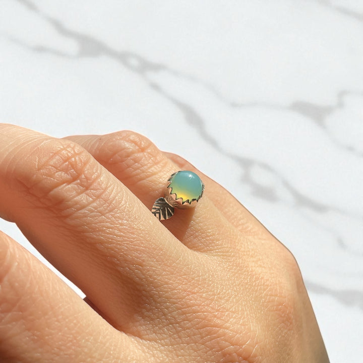 Anillo Calcedonia Aqua Plata 925 - Sirenia