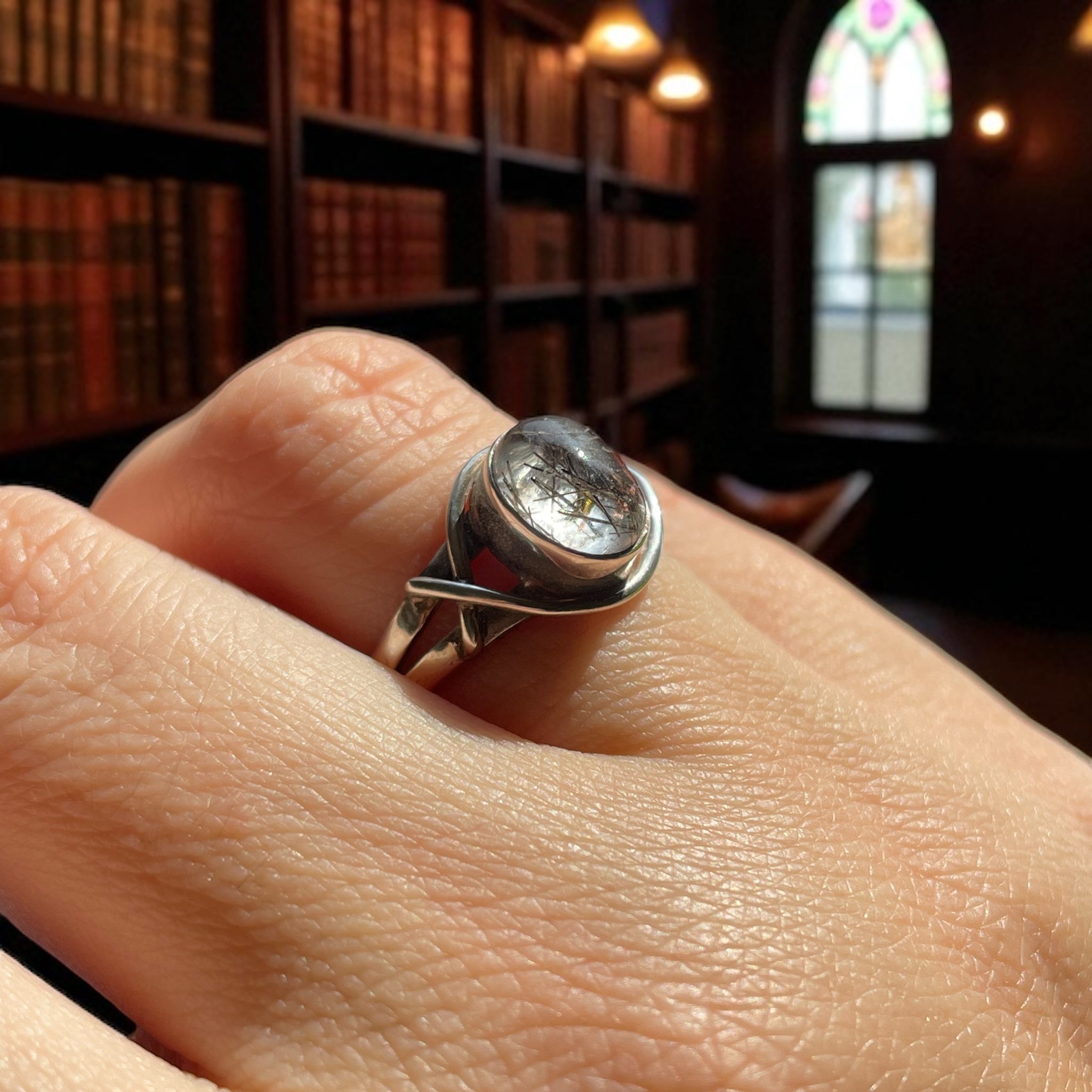 Anillo Turmalina negra en Cuarzo - Plata 925