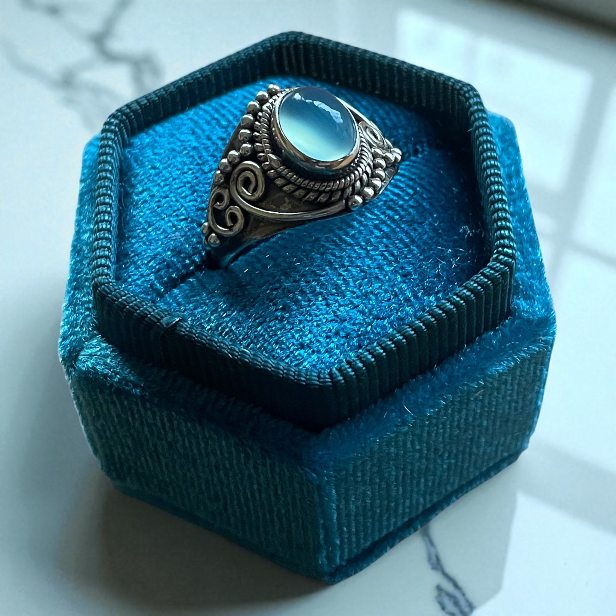 Anillo Ankara - Calcedonia de Turkia y Plata 925