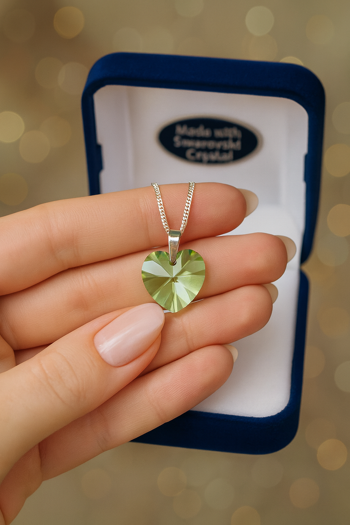 Collar cristal Swarovski color Peridot Plata 925