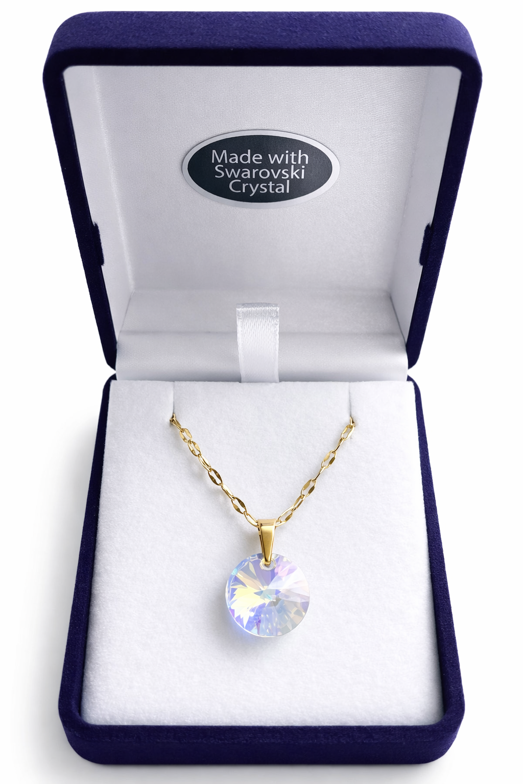 Collar Punto De Luz Rivoli aurora boreal enchapado en oro 18k