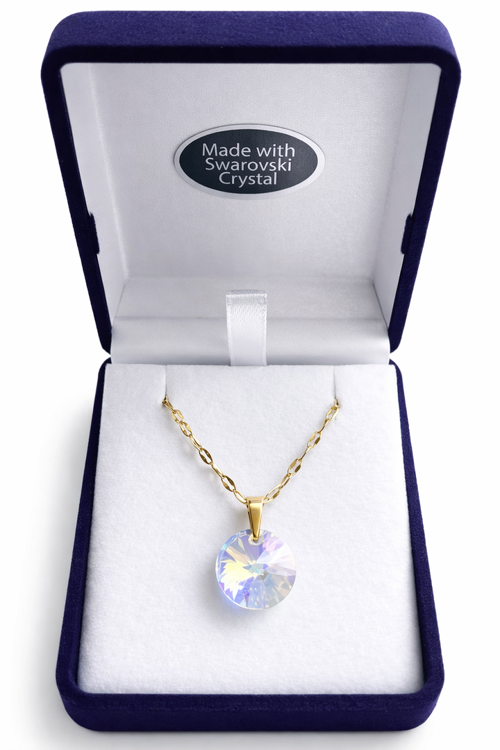 Collar Punto De Luz Rivoli aurora boreal enchapado en oro 18k