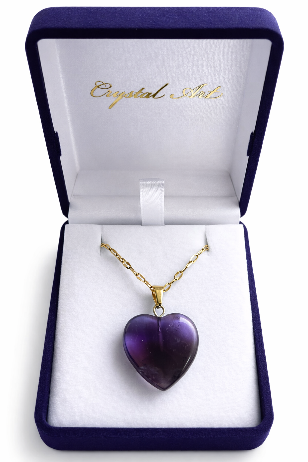 Collar amatista corazon enchape de oro 18K