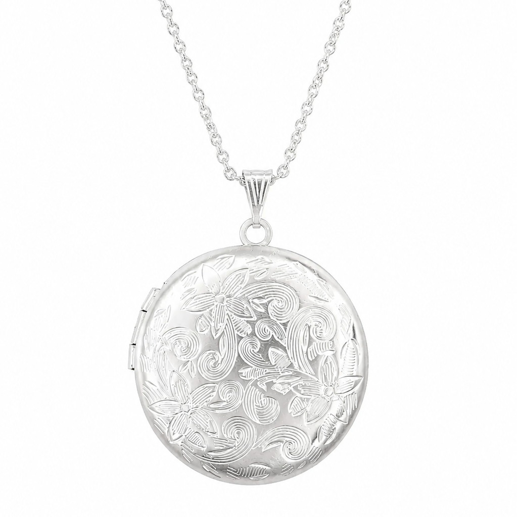 Collar relicario flores
