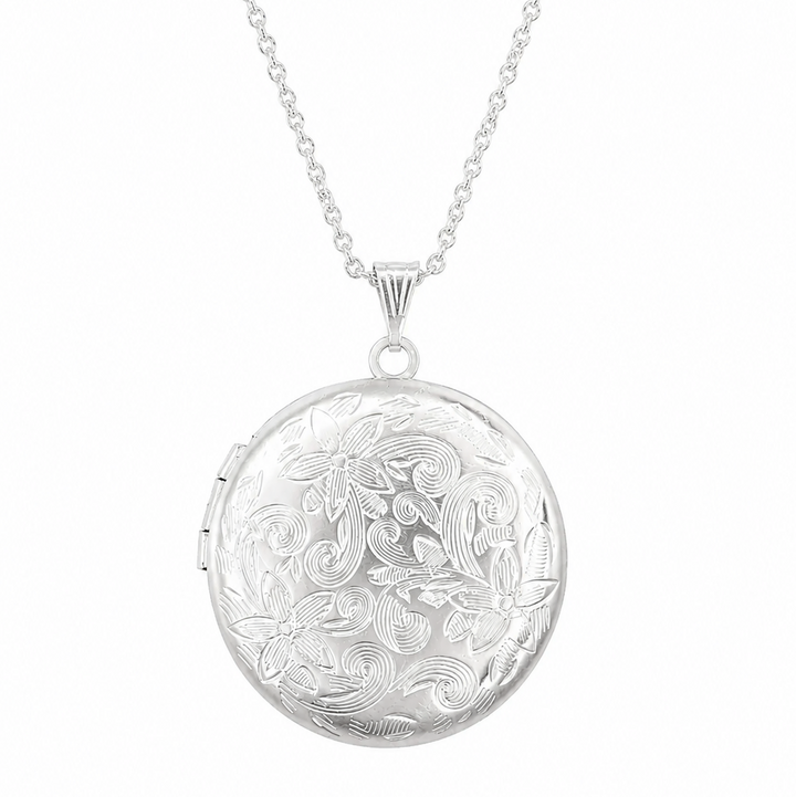 Collar relicario flores