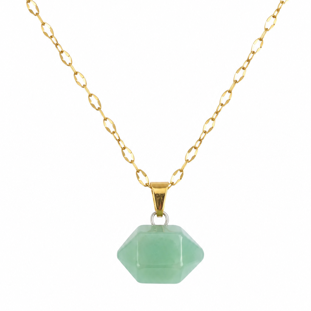 Collar doble punta Amazonita Enchapado de oro 18K
