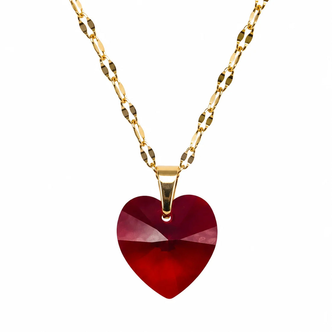 Collar corazon Titanic cristal 14mm enchapado en oro 18k
