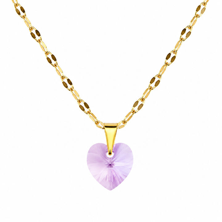 Collar corazon cristal 10mm lila