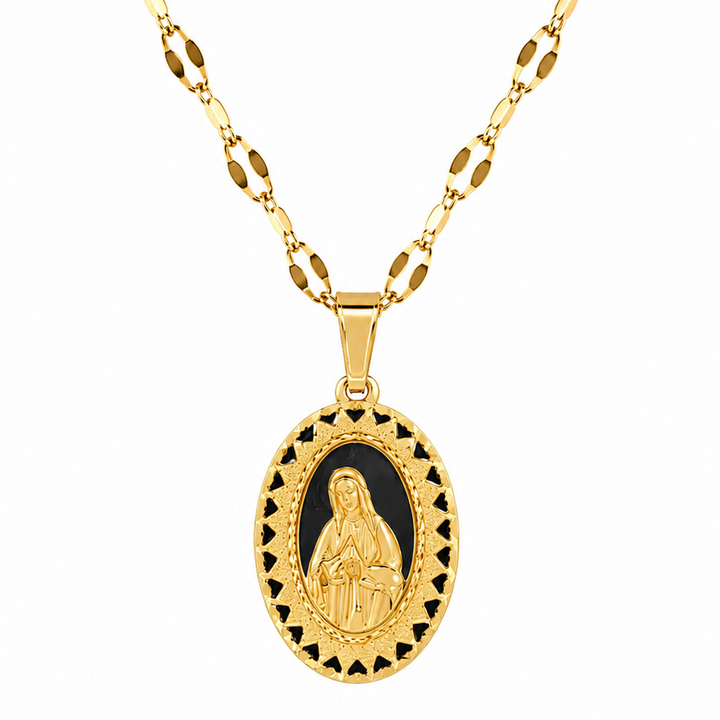 Collar medalla virgen maria enchapado en oro 18k