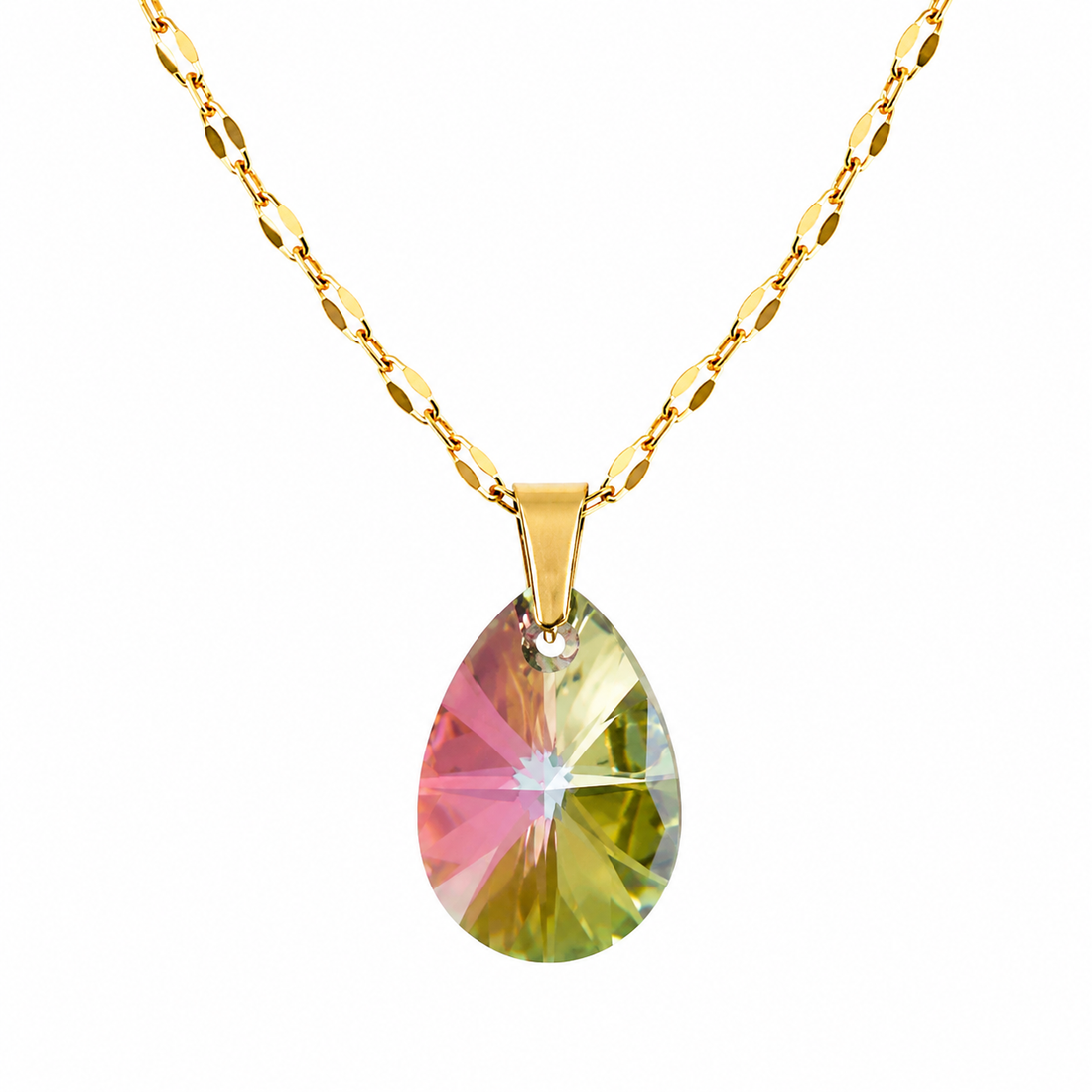 Collar gota cristal paradise shine enchapado oro 18k