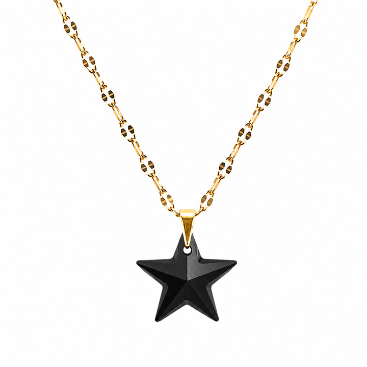 Collar estrella de cielo cristal enchapado en oro 18k