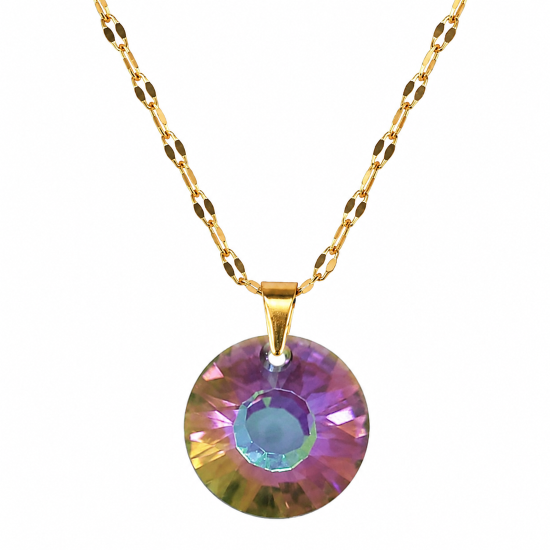 Collar cristal Sun Grand enchapado en oro 18k
