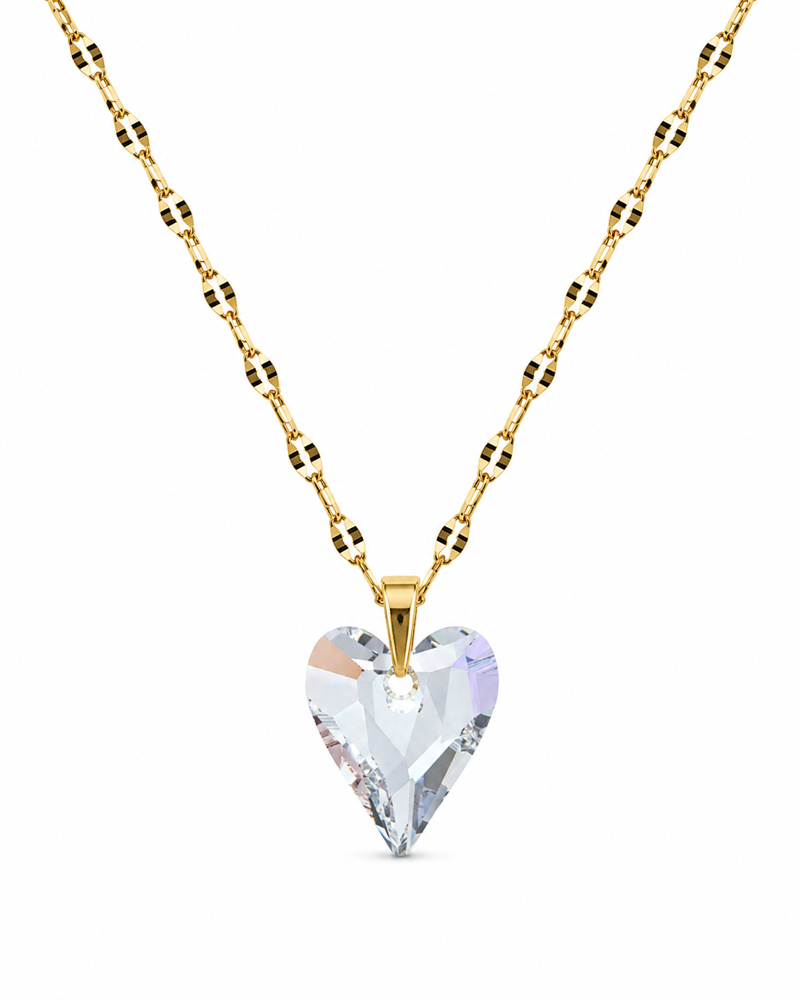 Collar cristal corazon  Wild Heart 12 mm enchapado en oro 18k