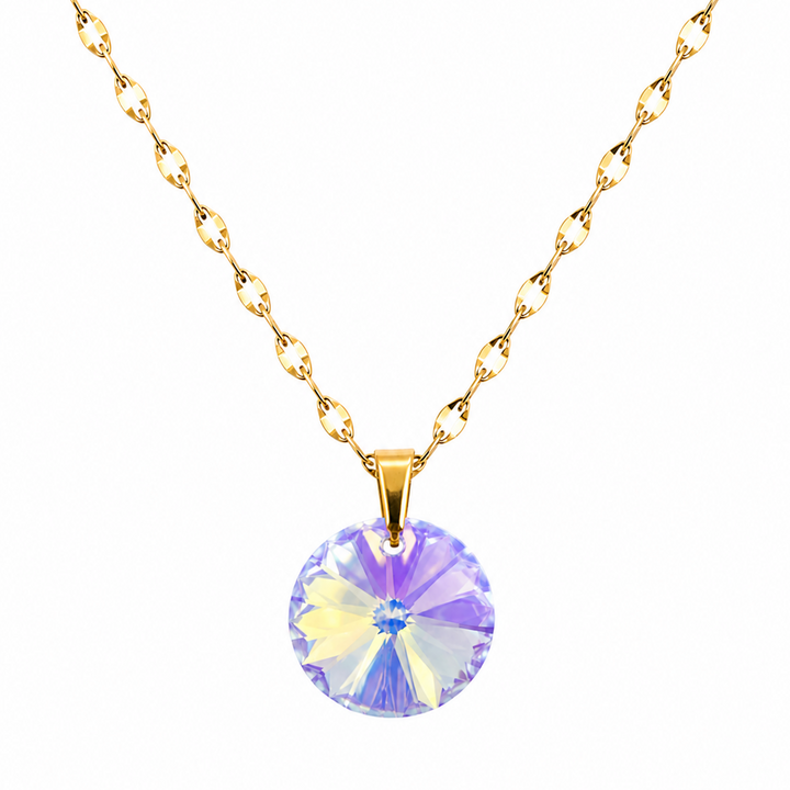 Collar Punto De Luz Rivoli aurora boreal enchapado en oro 18k