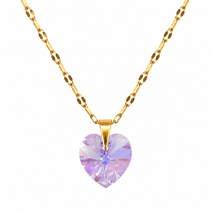 Collar corazon Titanic cristal 14mm enchapado en oro 18k