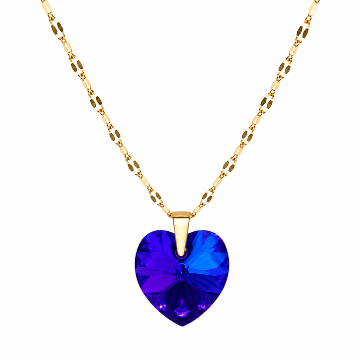 Collar gran corazon titanic 18mm enchapado en oro 18k