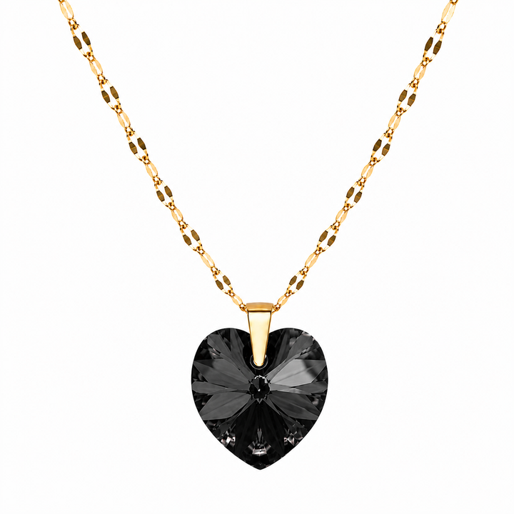 Collar gran corazon titanic 18mm enchapado en oro 18k