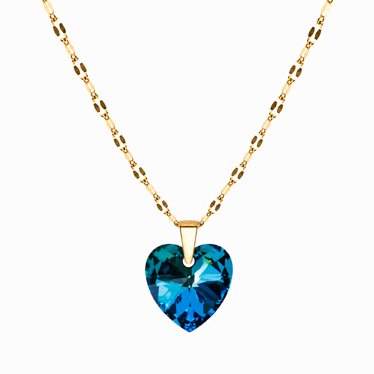 Collar corazon Titanic cristal 14mm enchapado en oro 18k