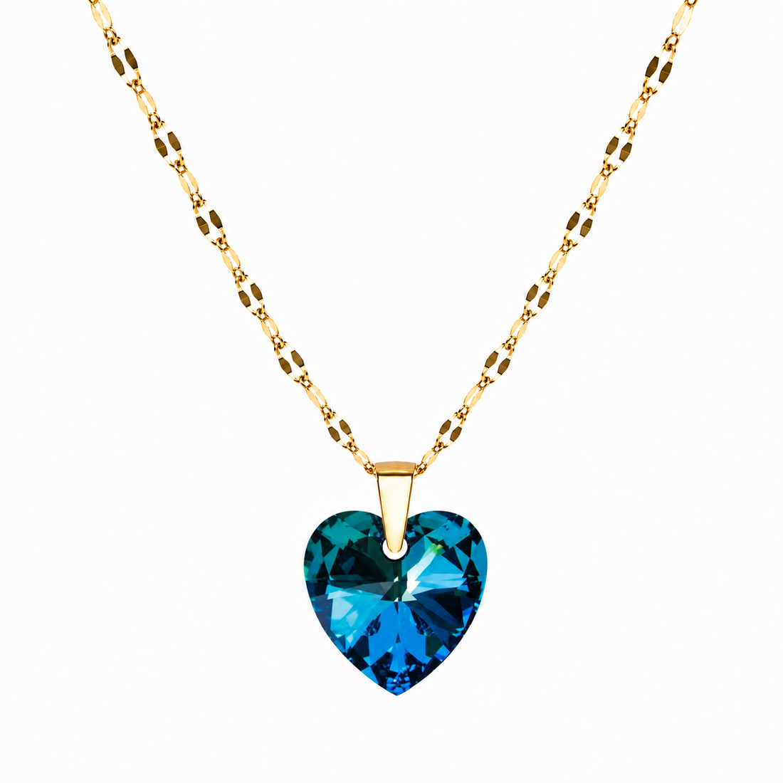 Collar corazon Titanic cristal 14mm enchapado en oro 18k
