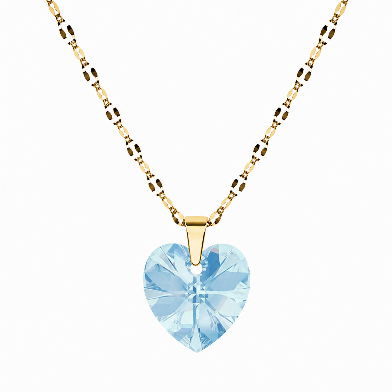 Collar corazon Titanic cristal 14mm enchapado en oro 18k