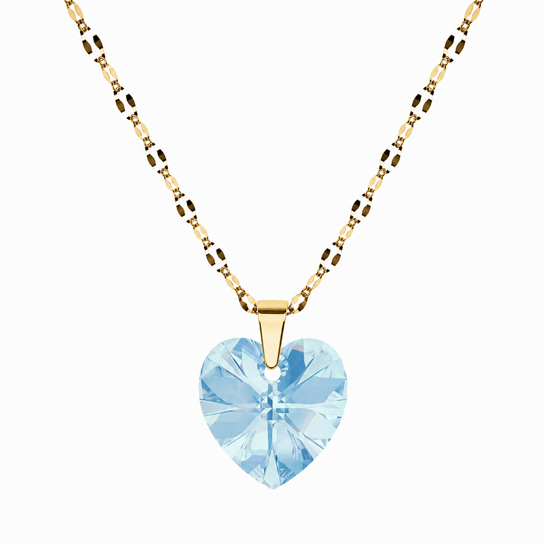 Collar corazon Titanic cristal 14mm enchapado en oro 18k