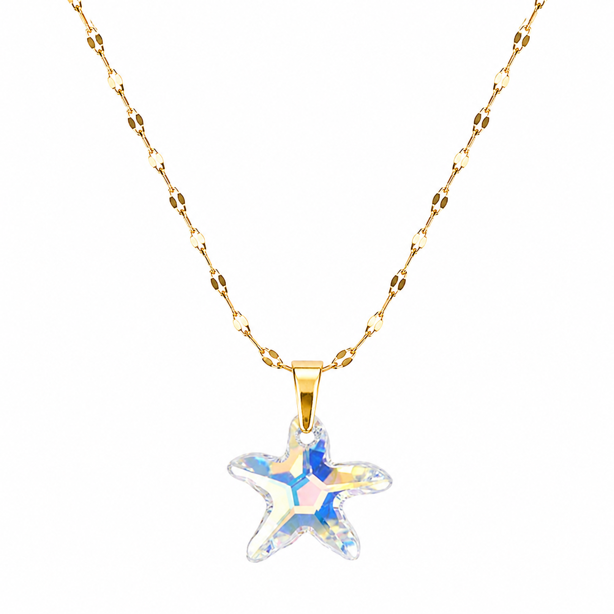 Collar estrella de mar enchapado en oro 18k