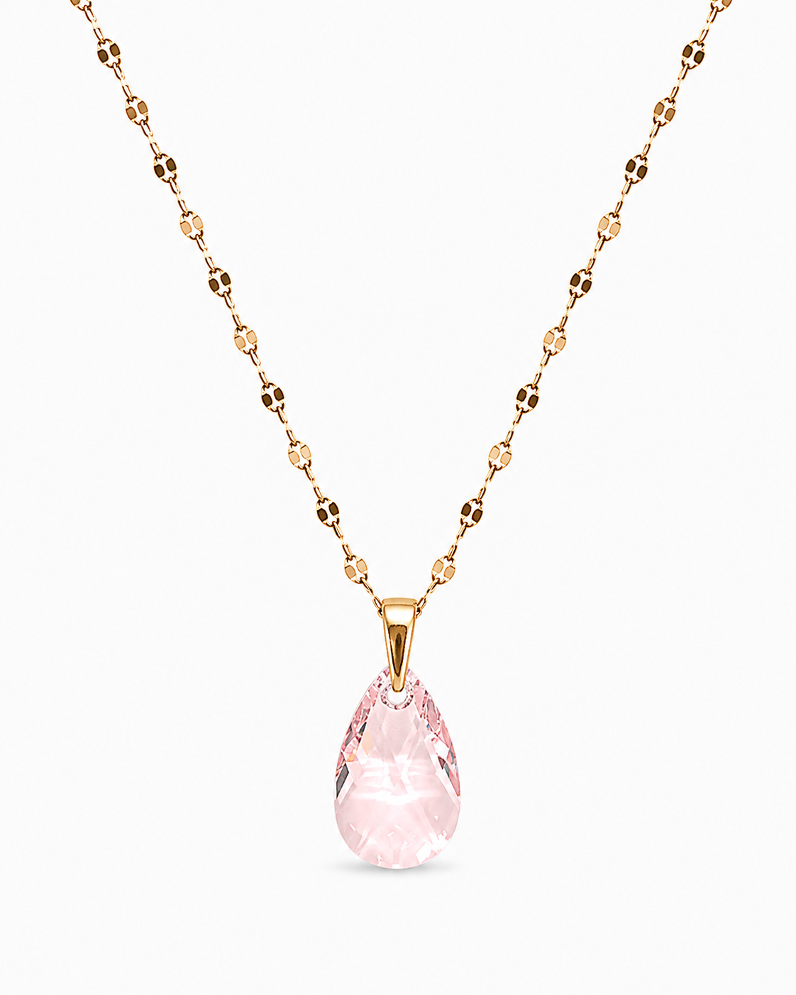 Collar gota cristal pear enchapado en oro 18k
