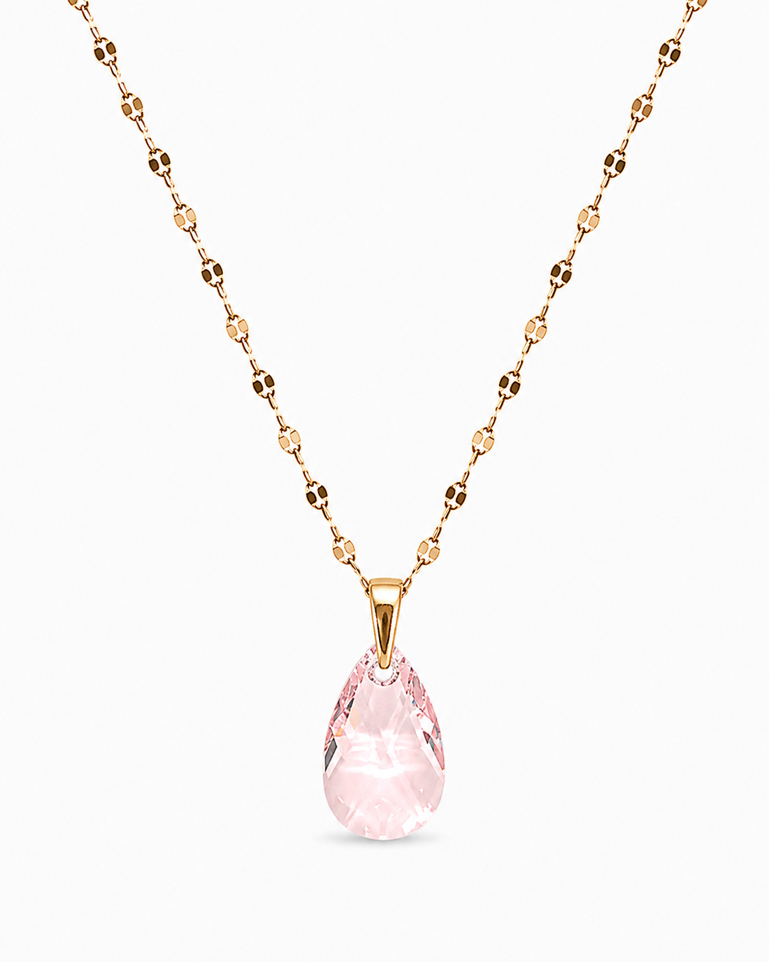 Collar gota cristal pear enchapado en oro 18k