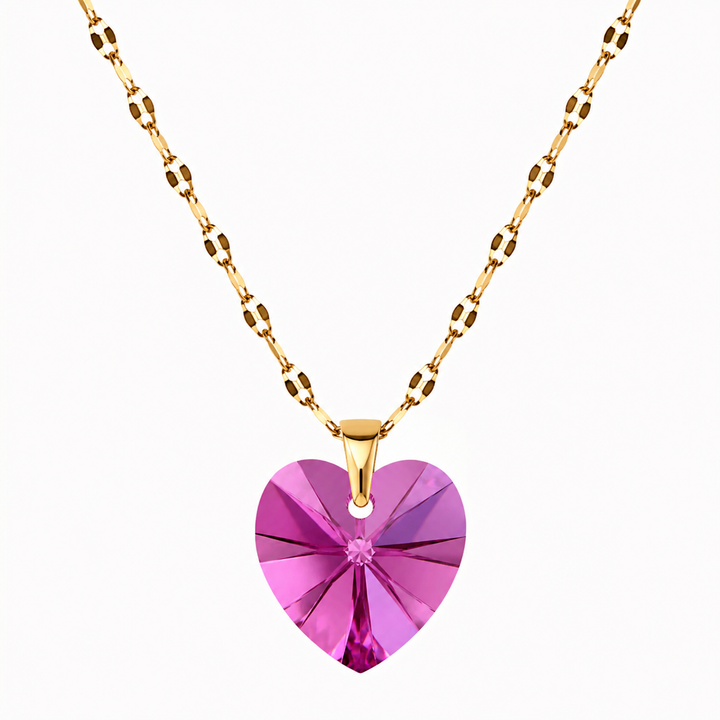 Collar corazon Titanic cristal 14mm enchapado en oro 18k