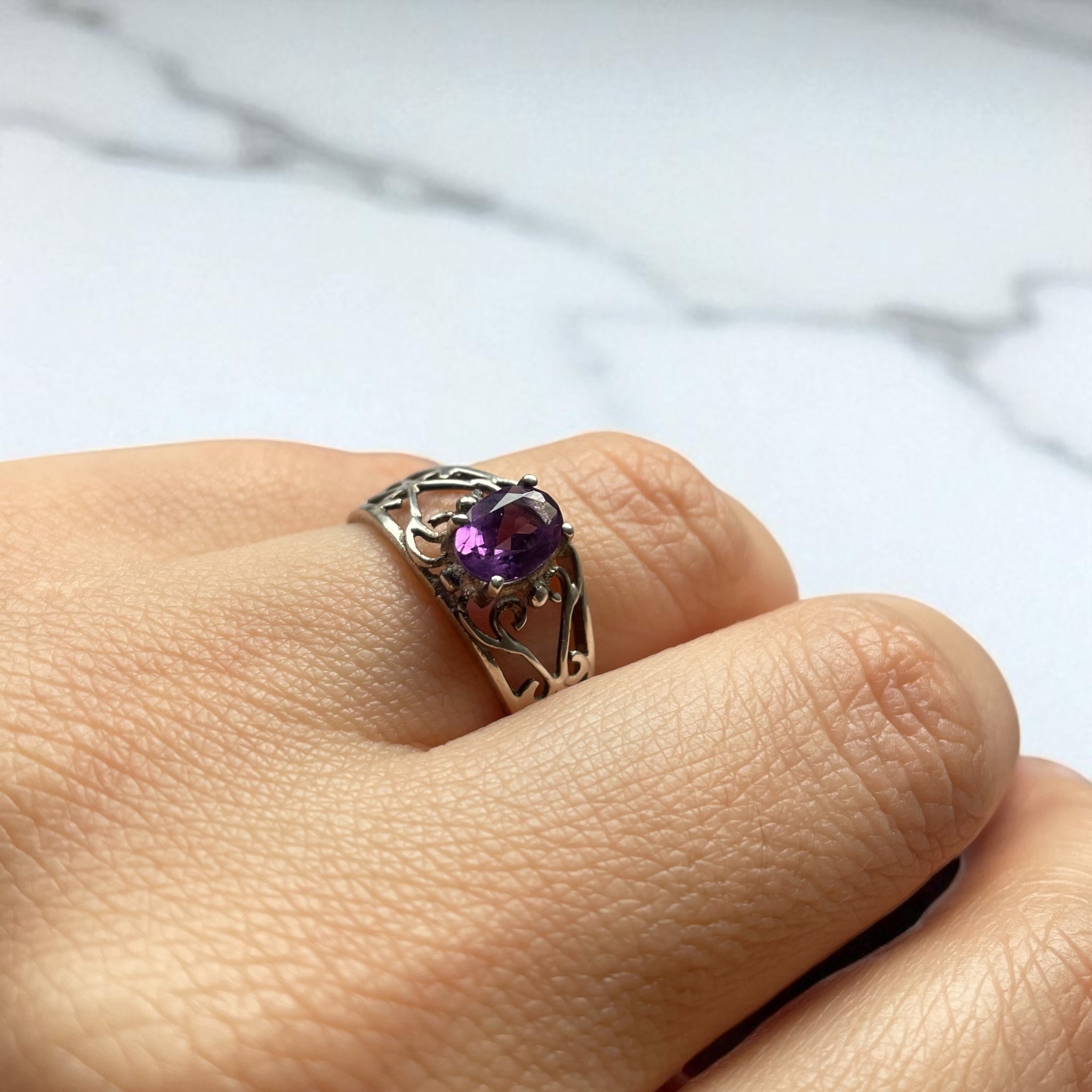 Anillo de Plata 925 con Amatista Africana - Grace